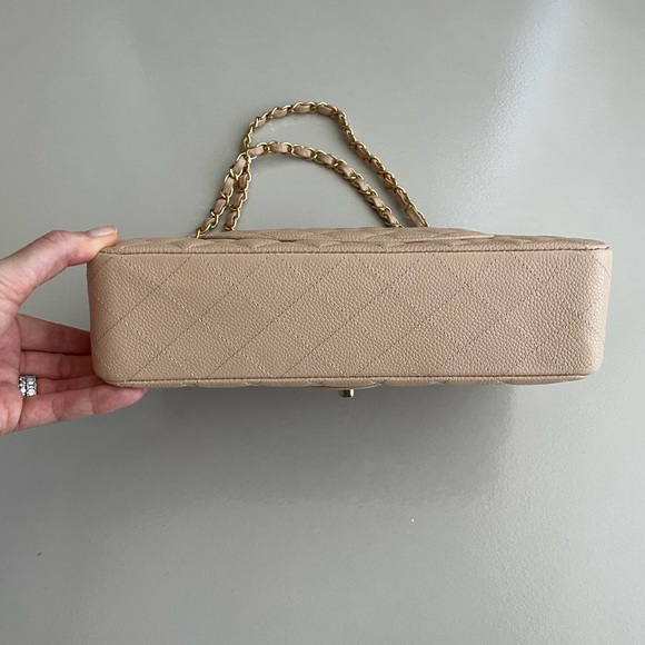 Chanel Caviar Quilted Medium Double Flap Beige - Picture 5 of 12
